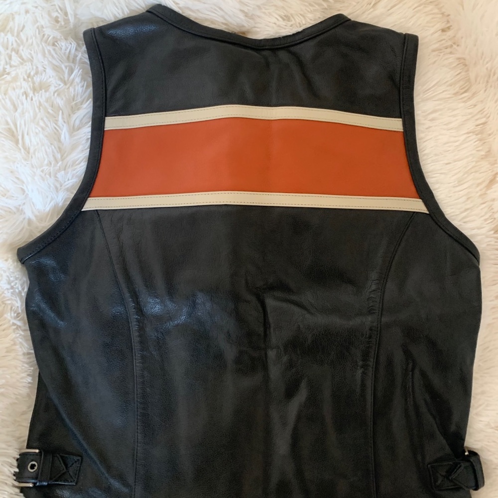 Vintage Harley Davidson Leather Vest. - Picture 2 of 3